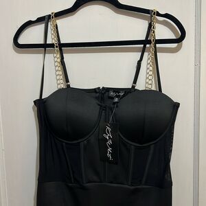 Free Shipping! Say What women's XL Black Club Dress Goth Metal Punk New w/ Tags!